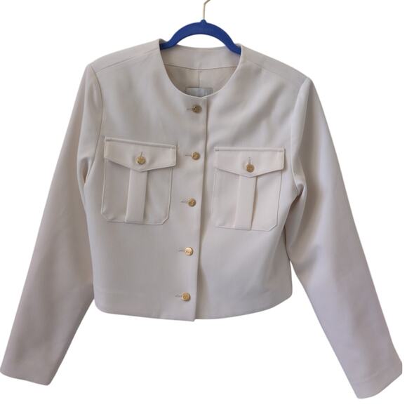 Abercrombie & Fitch Collarless Jacket size M - Picture 2 of 6